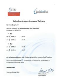 &Uuml;bungsleiter C Breitensport Aufbaulehrgang - 2016